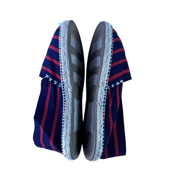 ALPARGATUS Shoes Flats Women's Size 40 10 Red Navy Blue Stripe Espadrilles - Picture 7 of 11